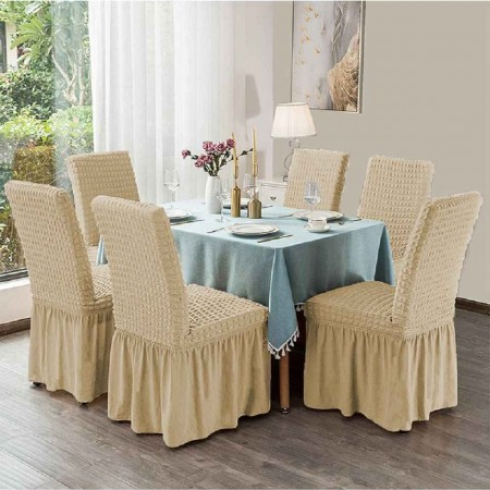chair cover 6 pis cream